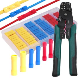 Shengbowi Wire Butt Connectors Assortment Kit Crimper Stripper Crimping Tool 22-10 AWG Insulated Electrical Automotive Straight Splice Wiring Crimp Terminals
