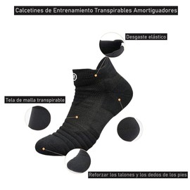micsun 6 Pares Calcetines Deportivos para Hombre con Parte Inferior de Toalla Gruesa, Calcetas de Tobillo de Pecho Bajo, Calcetín Deportivas para Correr, Basquetbol, Running, Gym,Aire Libre HS