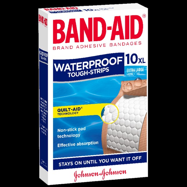 Band-Aid Tough Strips Waterproof Extra Large X 10