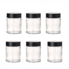 6Pcs 3.4 oz Clear Glass Cream Jars with Lids,100g Cosmetic Container Jars,Empty Cosmetic Containers Pot Jars for Lotion, Cream,Powder,Ointments,Spice,Scrubs Creams,Samples,Bath Salts,Liquid