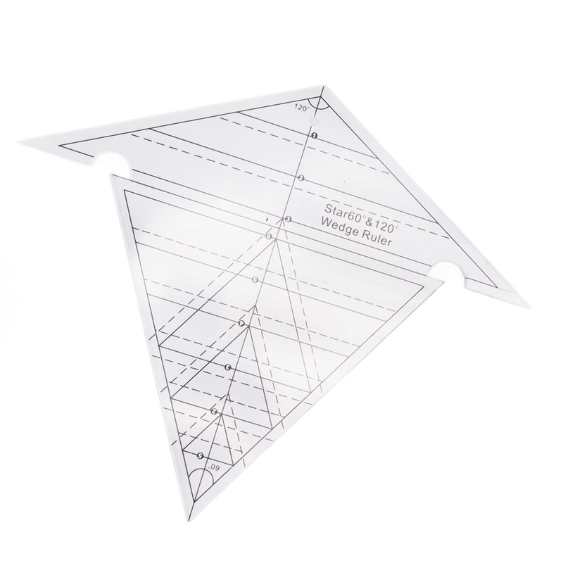 60 Degree and 120 Degree Acrylic Transparent Reusable Quilting Ruler
