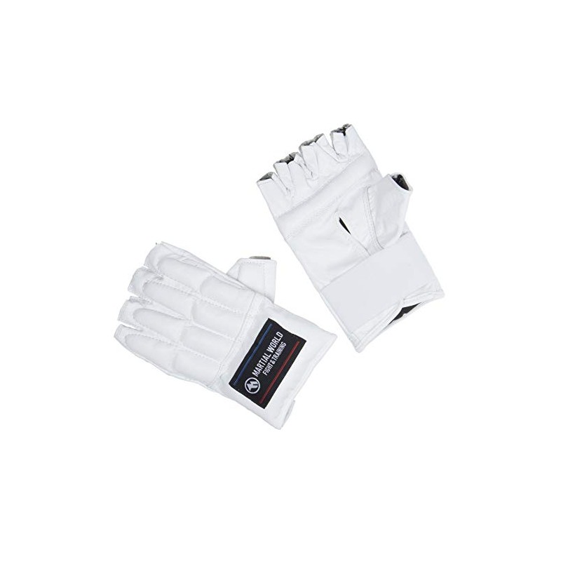 MARTIAL WORLD Knuckle-type Finger Gloves Open Finger PG38-L-WH White L