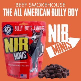Bully Boys Mini Beef Training Nibs Dog Treats | Free from Wheat, Corn, Soy, or Gluten | USA Sourced Ingredients | with Smokehouse Beef | Made in Utah | 7 oz - 1 Pack