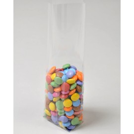 Cellophane Sweet Bags 4" x 8.5" x 1.5" Block Bottom with Card Base - Pack of 100