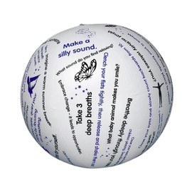 S&S Worldwide Toss 'n Talk-About Relaxation Ball. Beach Ball Style Ball, 24" Flat Diameter. Printed with Instructions or Questions to Encourage Social Interaction, Reminiscing, Relaxation, & More.