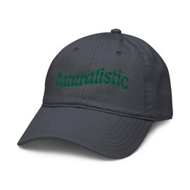 Ripple Junction Naturalistic Wavy Green Lettering Adjustable Baseball Hat, Navy Blue, One Size