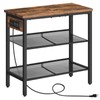 HOOBRO End Table, 3-Tier Narrow Side Table with Charging Station,