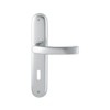 Hoppe Luxembourg Door Handle (Long Plate) Natural Aluminium for Indoor