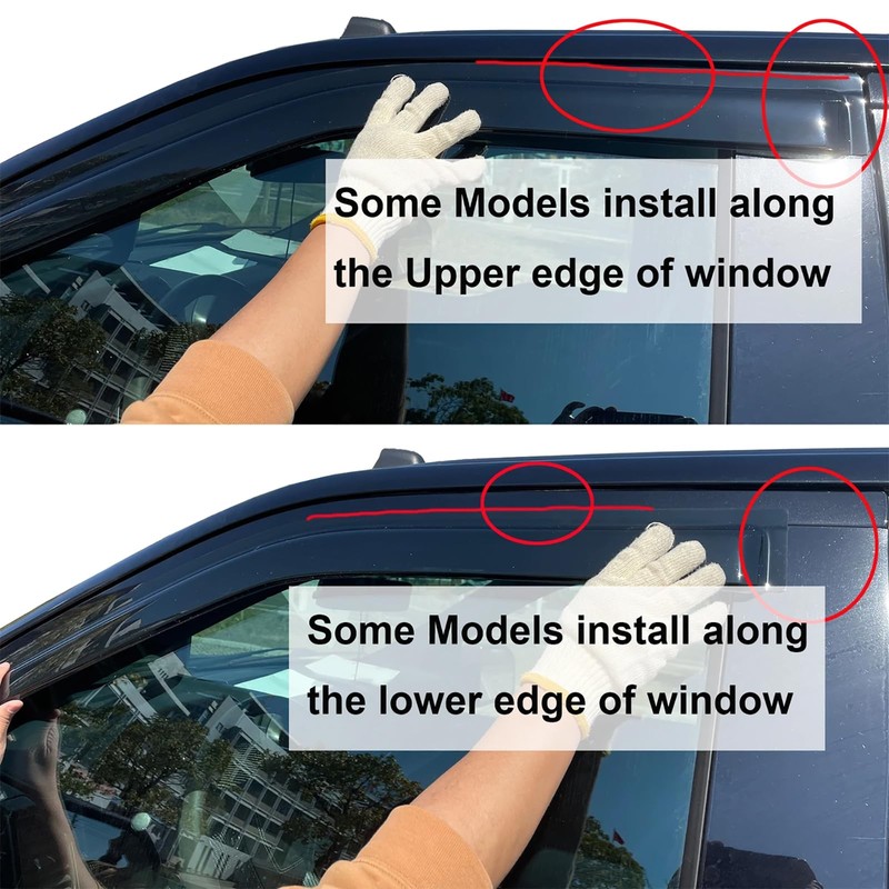 Side Car Window Visor Rain Guard Vent Deflectors Compatible with