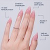 Frinail Peach Pink Press on Nails Short, Summer Short Fake