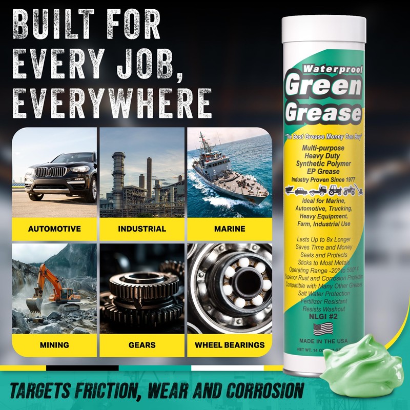 Ultra Heavy Duty Green Grease Tube (14oz - 1 Pack)