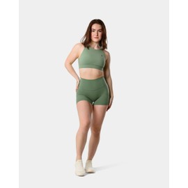 Kamo Fitness Featherlite Enhance 6" Women's Biker Shorts - Lifting Scrunch, No Front Seam, Soft Lightweight Fabric, Butt-Lifting High Waist Yoga Shorts (Loden Frost, XS)