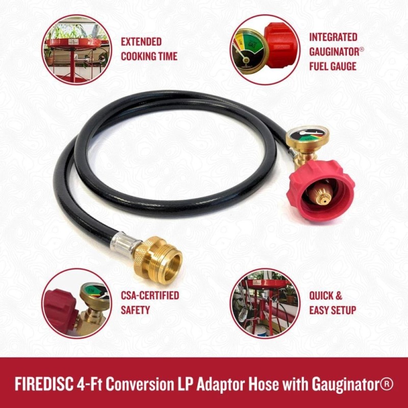 Firedisc 4 Ft. Conversion Lp Adaptor Hose With Gauginator