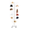 Freestanding Rotating Hat Display Rack: 7-Tiers, 35 Hooks, with Wheels,