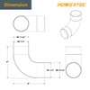 POWERTEC 70105 4" Elbow Dust Hose Connector, Black, 4", 90