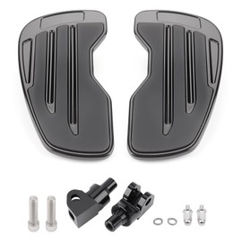 Kiawnia Motorcycle Front Footpegs for Honda Rebel 300 500 CMX300 CMX500 2017-2025, 360° Roating Anti-Slip Wide Foot Pegs Footrest, Rider Footboard, Motorbike Highway Footboard Accessories (Black B)