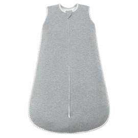 LILBESTIE Baby Sleeping Bag 1.5 Tog, Sleeping Bag Baby 6-12 Months 100% Cotton Sleep Sack Baby Wearable Blanket, Grey
