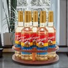 Wood Rotating Coffee Syrup Organizer, 7 Bottles Coffee Syrup Rack,