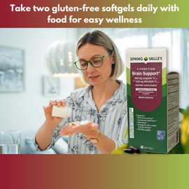 Brain Support 4 Function- Supplement with Omega 3 Turmeric, 60 Softgels (Pack of 1)