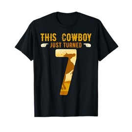 Cowboy 7th Birthday Party Rodeo Hat Horse Lover Ranch Theme T-Shirt