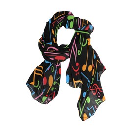 Use4 Lovely Color Music Note Chiffon Silk Long Scarf Shawl Wrap