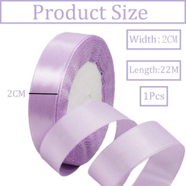 Light Purple Satin Ribbon - 22M Double Sided, 20mm Width, Polyester, Perfect for Gift Wrapping, Crafting, Xmas, Valentine, Bouquets, Cakes, Weddings & Parties