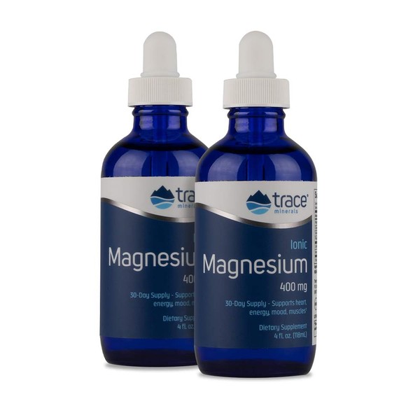 Trace Minerals | Liquid Ionic Magnesium 400 mg | Helps Maintain Normal Heart and Muscle Functions | 4 fl oz - Pack of 2 (64 Servings)