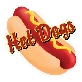 Hotdogs Concession Restaurant Food Truck Die-Cut Vinyl Sticker 10 inches