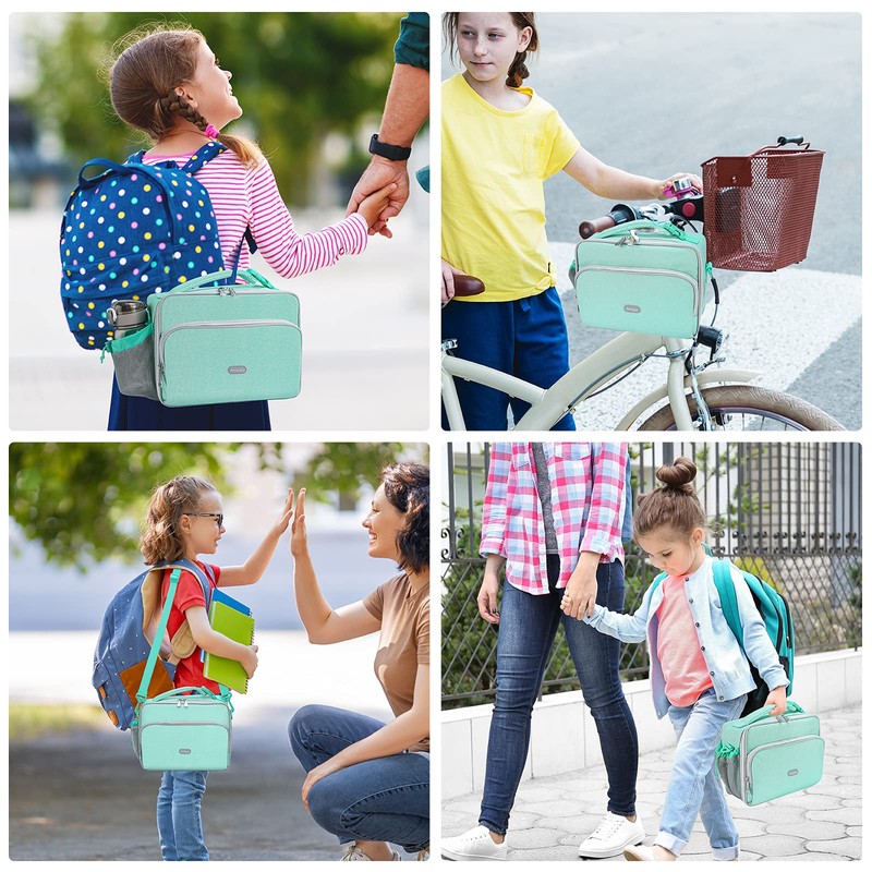 Amersun - Bolsa de almuerzo para niños, acolchada, duradera, aislada,