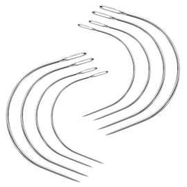 TIESOME 8 PCS 4 Sizes Curved Needles, Sewing Curved Needles Heavy Duty Leather Hand Sewing Needles C Sewing Needles for Leather Projects Carpet or Canvas Wig Making(2/2.5/3/3.5 Inch)