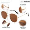 FEISEDY Polarized Sunglasses for Women Men Retro Polygon Square Sun