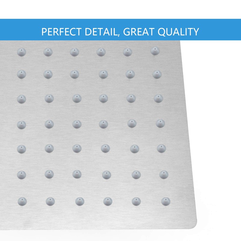 NearMoon Rain Shower Head, High Flow Stainless Steel Square Rainfall