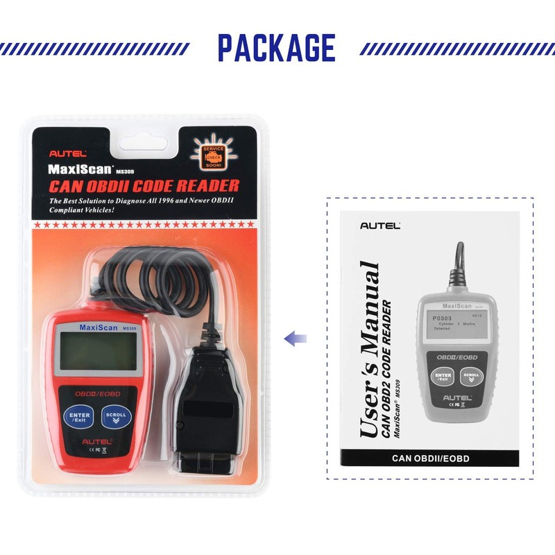 Autel OBD2 Scanner MS309 Universal Car Engine Fault Code Reader,