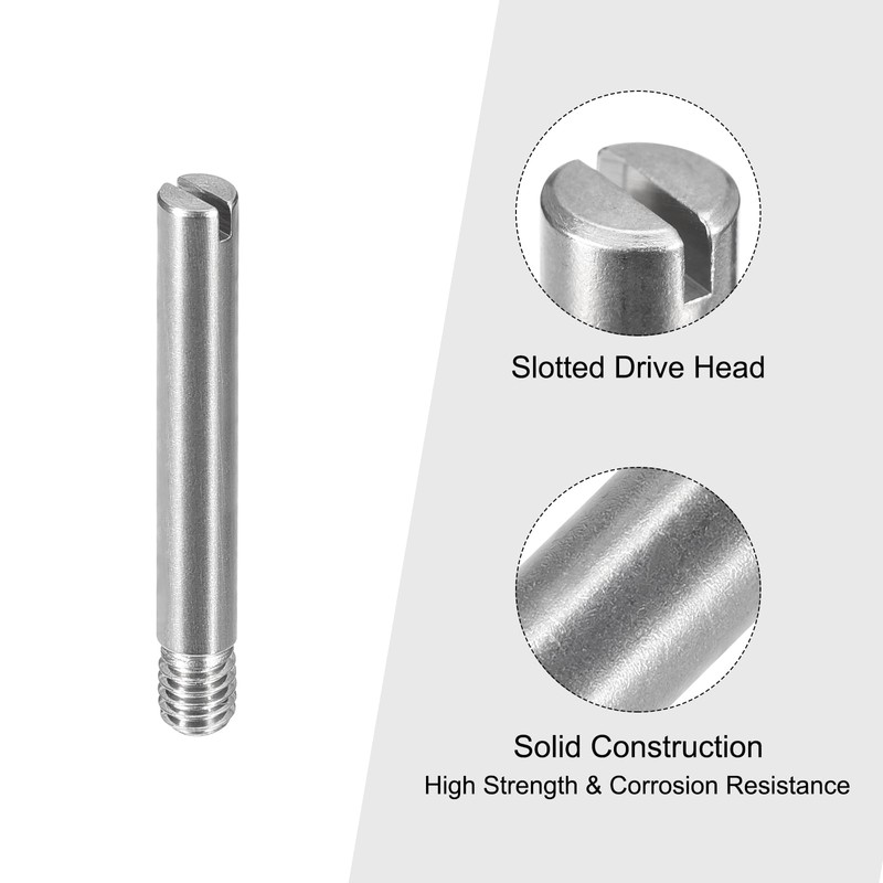 uxcell 10Pcs M4 x 30mm Slotted Cylindrical Pin 304 Stainless