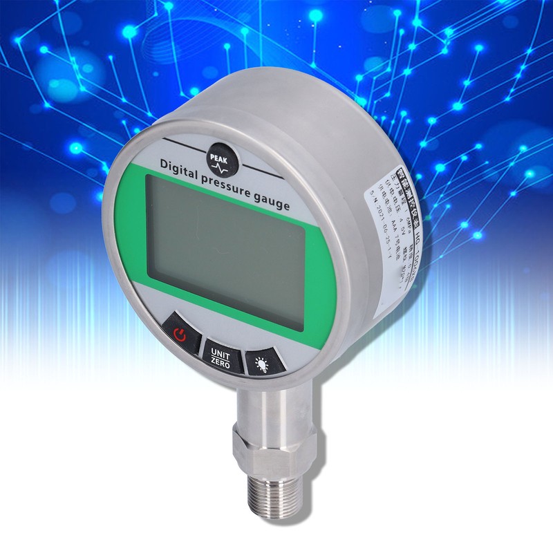 Digital Hydraulic Pressure Gauge Stainless Steel Accurate with Lower Mount