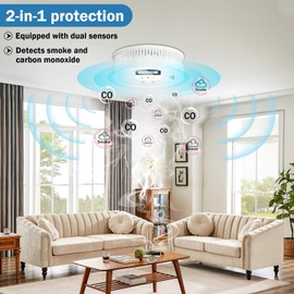 Smoke Detector and Carbon Monoxide Detector Combo with LED Indicators, 2 in 1 CO & Smoke Alarm, Battery Operated Smoke and Carbon Monoxide detectors 3-Pack
