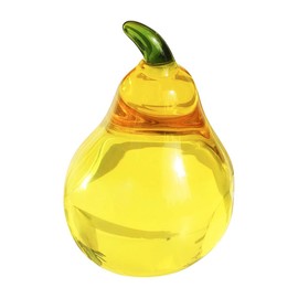 YANGSHINE Crystal Pear Statue Ornament Artificial Fruit Sculpture Table Decoration Paperweight Crystal Glass Ornament for Home Decoration Pear