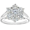 Silver Cubic Zirconia Set Cluster Ring L
