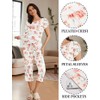 Ekouaer Womens Pajama Set Short Sleeve Sleepwear Pleated Floral Pjs