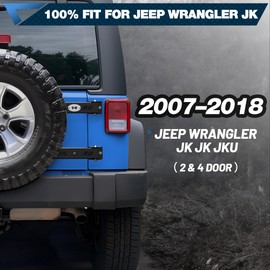 Jeep Tailgate Hinge Set for 2007-2018 Wrangler JK JKU, Rear Tailgate Door Hinges, Alloy Steel with E-Coating & Powder Coated Finish, Built-in Bottle Opener, Bolt-On, 2PCS