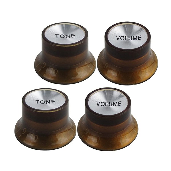 FLEOR Top Hat Style Volume and Tone Control Knobs 2T2V