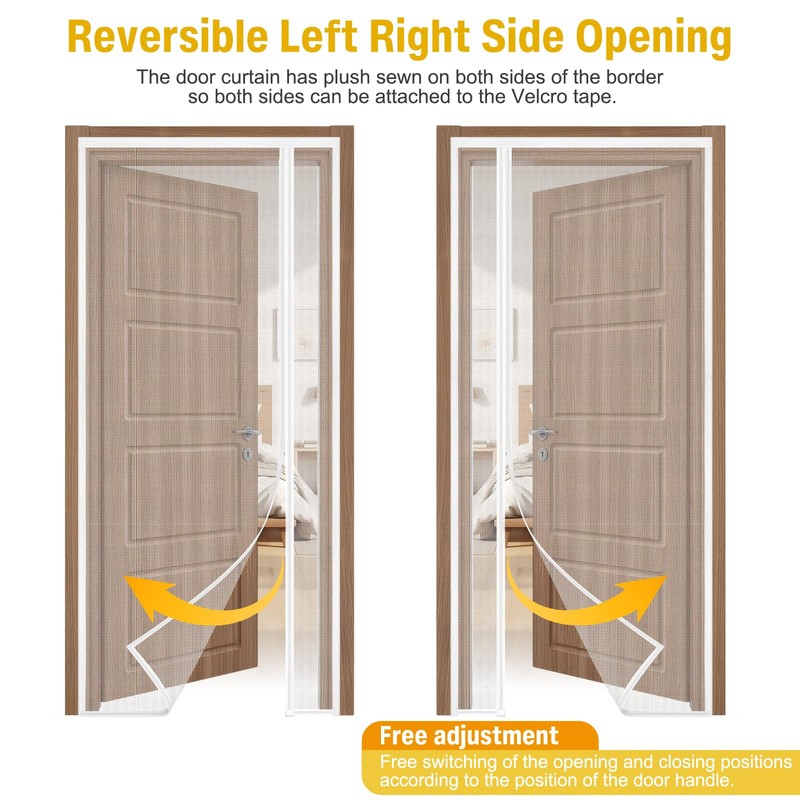 CHIYUNS White Reversible Left Right Side Opening Screen Door, Mesh