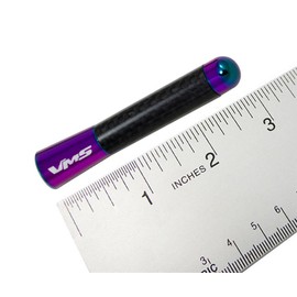 NEO CHROME NEOCHROME with BLACK Real CARBON FIBER CNC Machined Billet Aluminum Short 3" inch Antenna for KIA SOUL