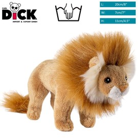 Carl Dick Lion standing about 7 inches/20cm long, about 4.5 inches/11cm high, Plush Toy, Soft Toy 3411003