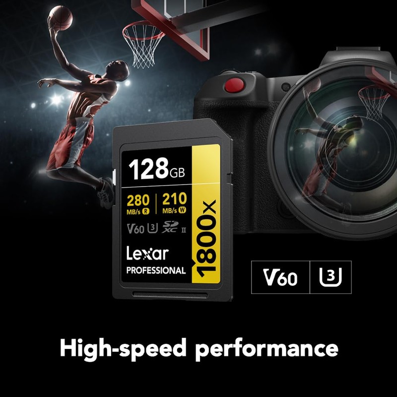 Lexar SD Card Professional 1800x SDXC Card Max Read 270MB/s