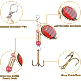 16-Piece Fishing Lure, Blinker/Spinner/Wobbler Set, Fishing Set with Carry Bag for Pike, Zander, Perch and Trout