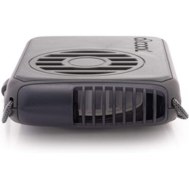 O2COOL - Ventilador de refrigeración portátil para cuello y viaje personal con pilas USB ajustable, color gris