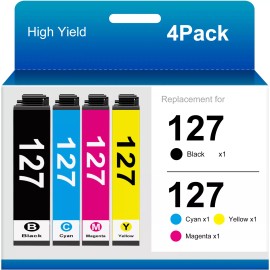 For Epson 4PK 127 Ink for Epson 127 WorkForce 840 845 545 60 630 WF-3520 NX625 Printer