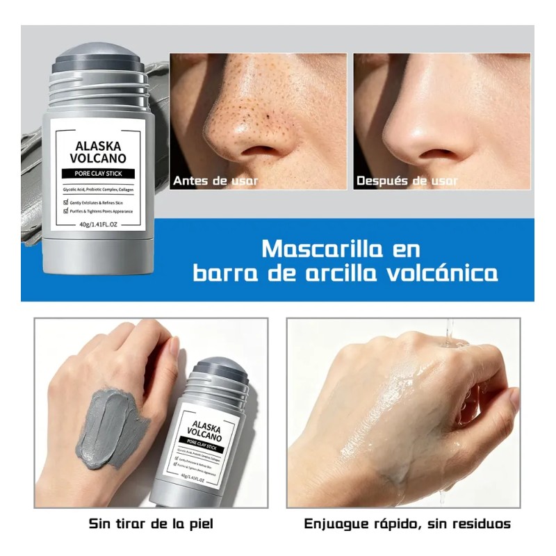 Mascarilla Barra Arcilla Volcánica, Purificación Y Luminosa