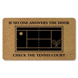 Funny Tennis Court Welcome Mat for Front Door, Tennis Decor Door Mat Indoor Outdoor Entrance Entryway, Funny Sports Doormat Bathmat, 17x30 Inch